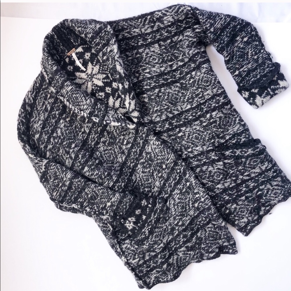 Free People Wool Button Up Sweater